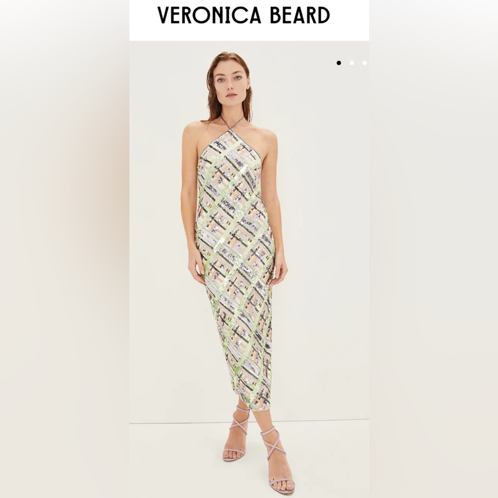 NWT $998 Veronica Beard Cherie Embellished Dress Size 6, Size 10